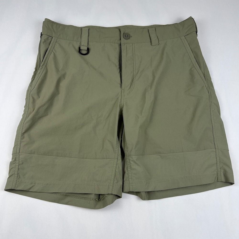 Huk Fishing Shorts Pursuit Size L Green Nylon Spandex Excellent Performance Men